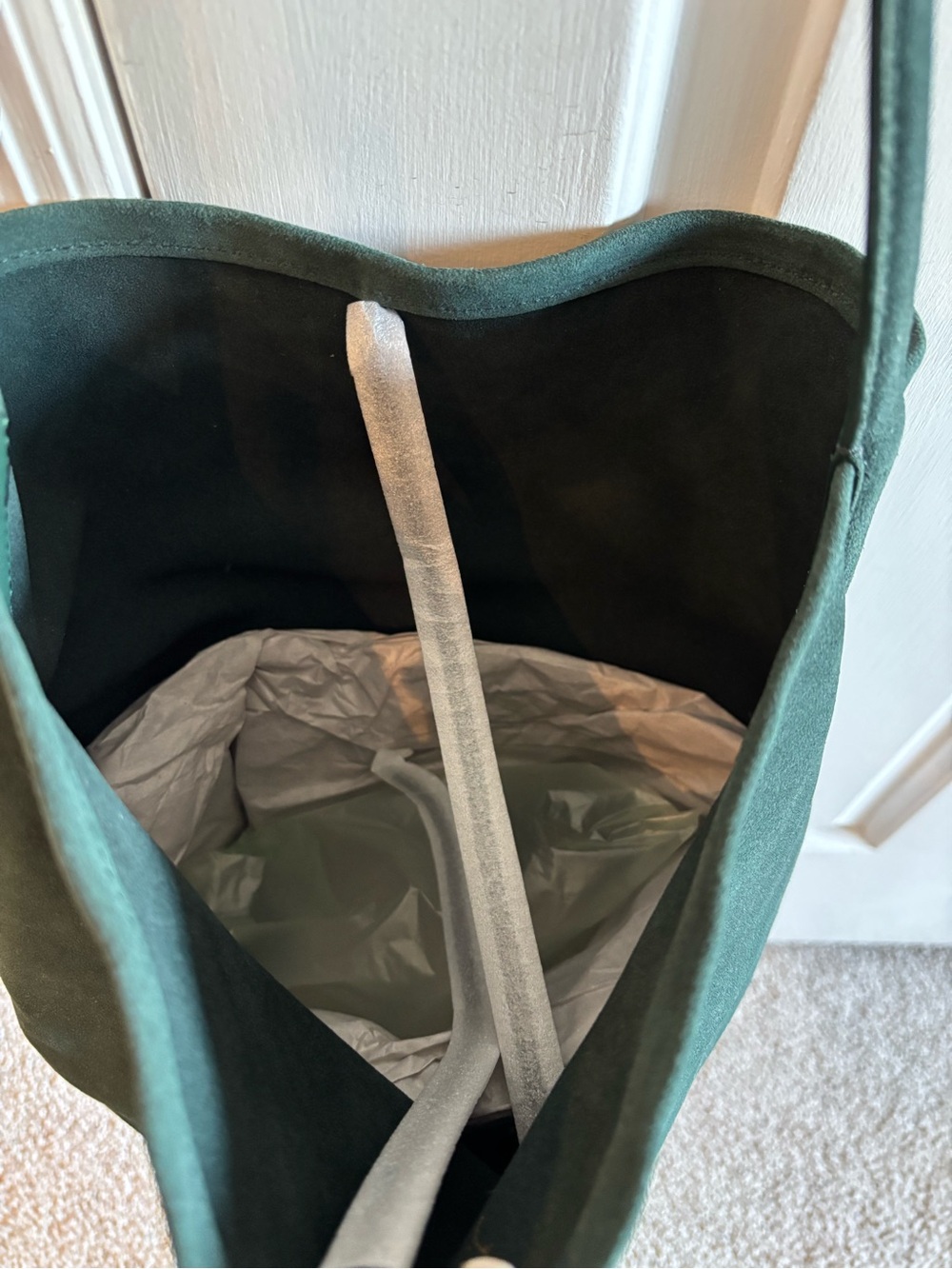 J. Crew Berkeley Bucket Bag in Midnight Foliage Suede - Picture 4 of 9